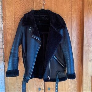 Black Moto Aviator Jacket